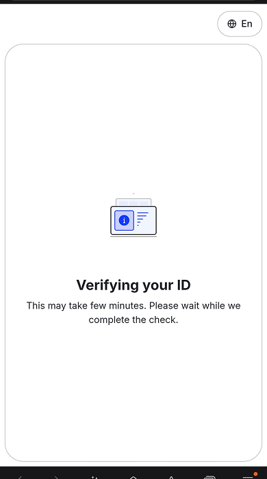 바이비트 Verifying your ID 신분증 분석 화면